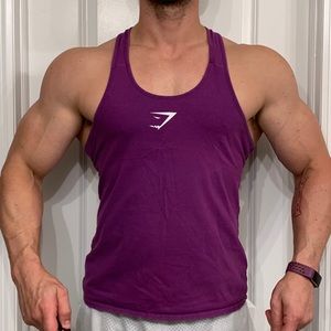 Gymshark men’s purple stringer tank top, medium.
